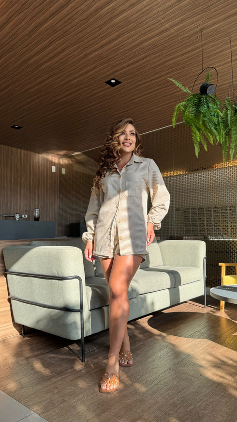 Conjunto linho Cappuccino