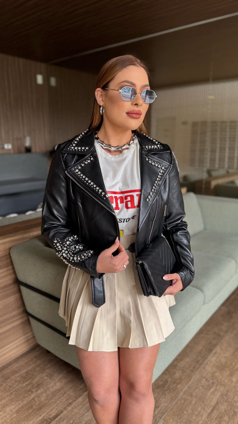 Jaqueta couro ecológico Star