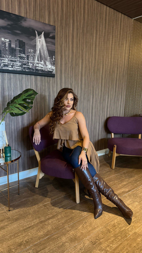 Blusa Babado Caramelo