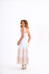 Vestido Alça Laço Bordado Dourado